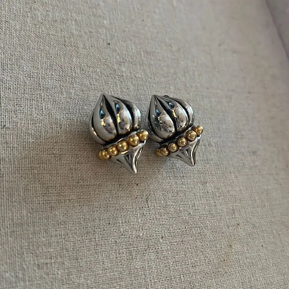 Park Lane Silver and Gold Torch Clip Earrings